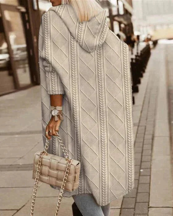 Women's Long Knit Cardigan | Hooded Open Front