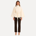 Women's Belted High Neck Cape Coat