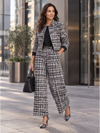 Women’s Checked Wide-Leg Trouser Set