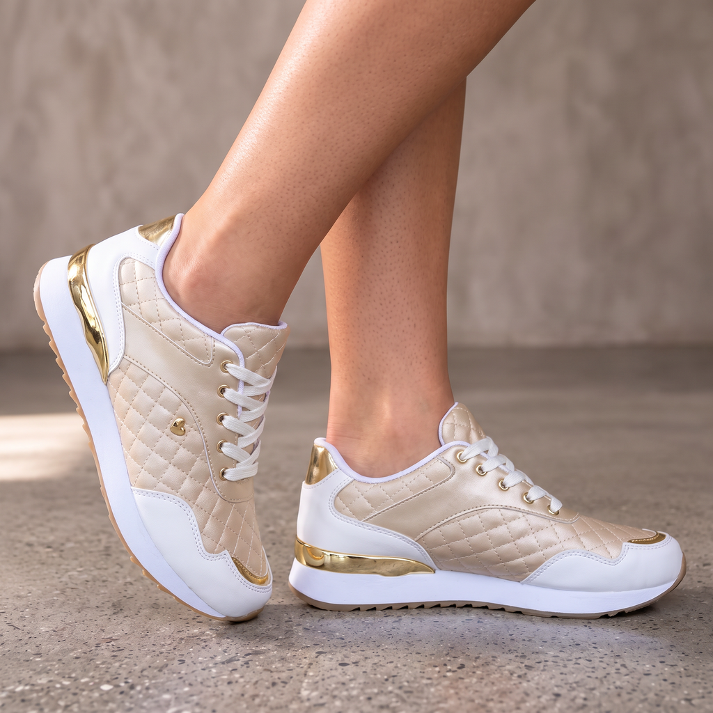 Women's Plaid Lace-Up Sneakers
