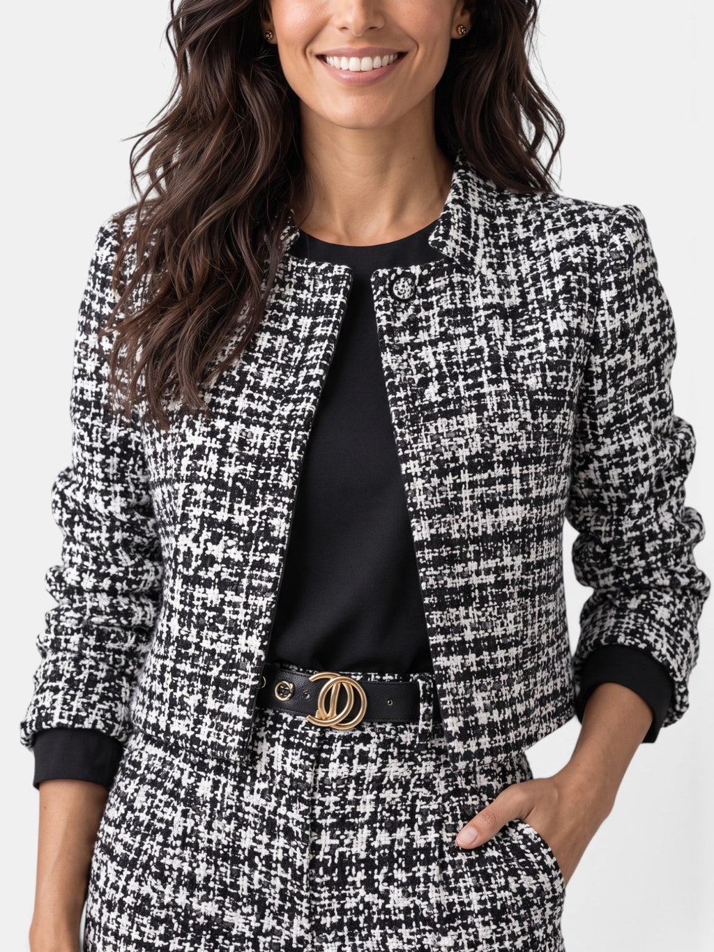 Women’s Checked Wide-Leg Trouser Set
