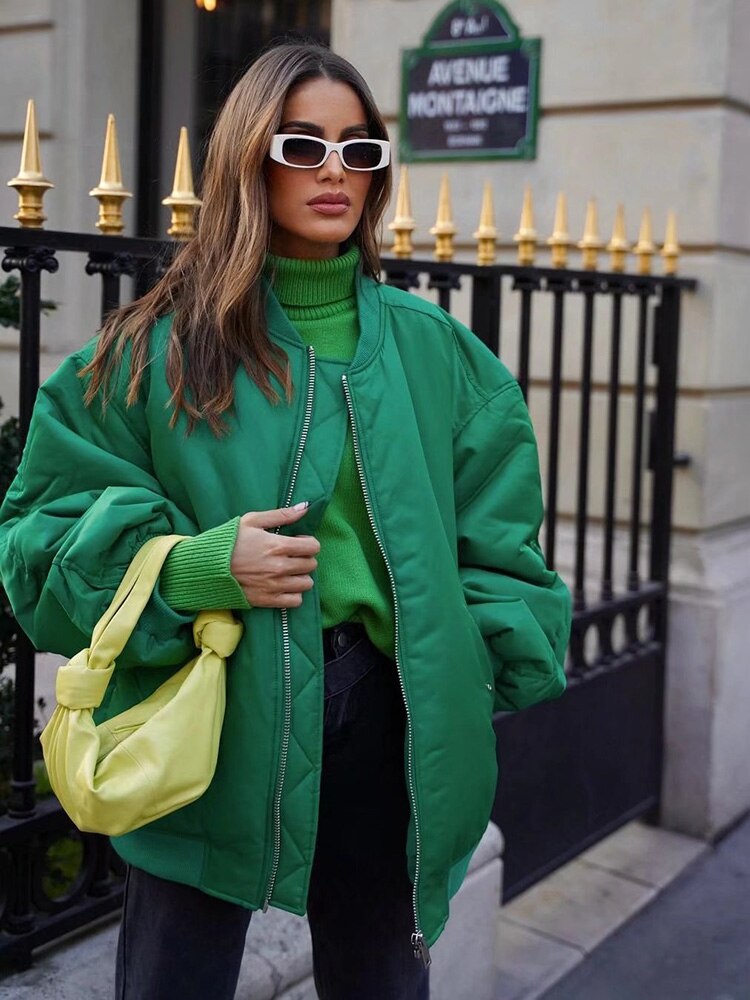 Oversized-Bomberjacke für Damen im Freizeitstil