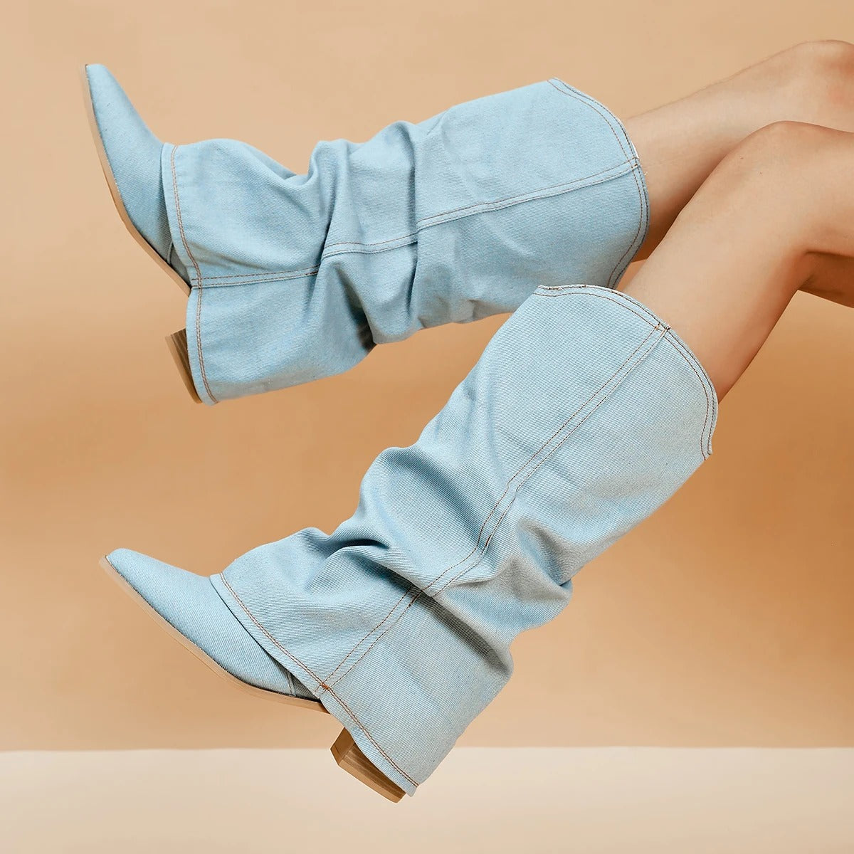 Tereshkova - Chic Knee-High Boots for Women - Blue