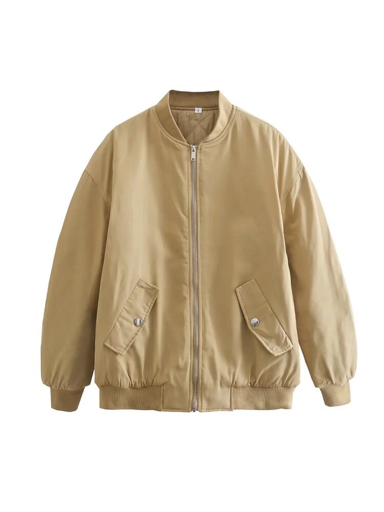 Oversized-Bomberjacke für Damen im Freizeitstil