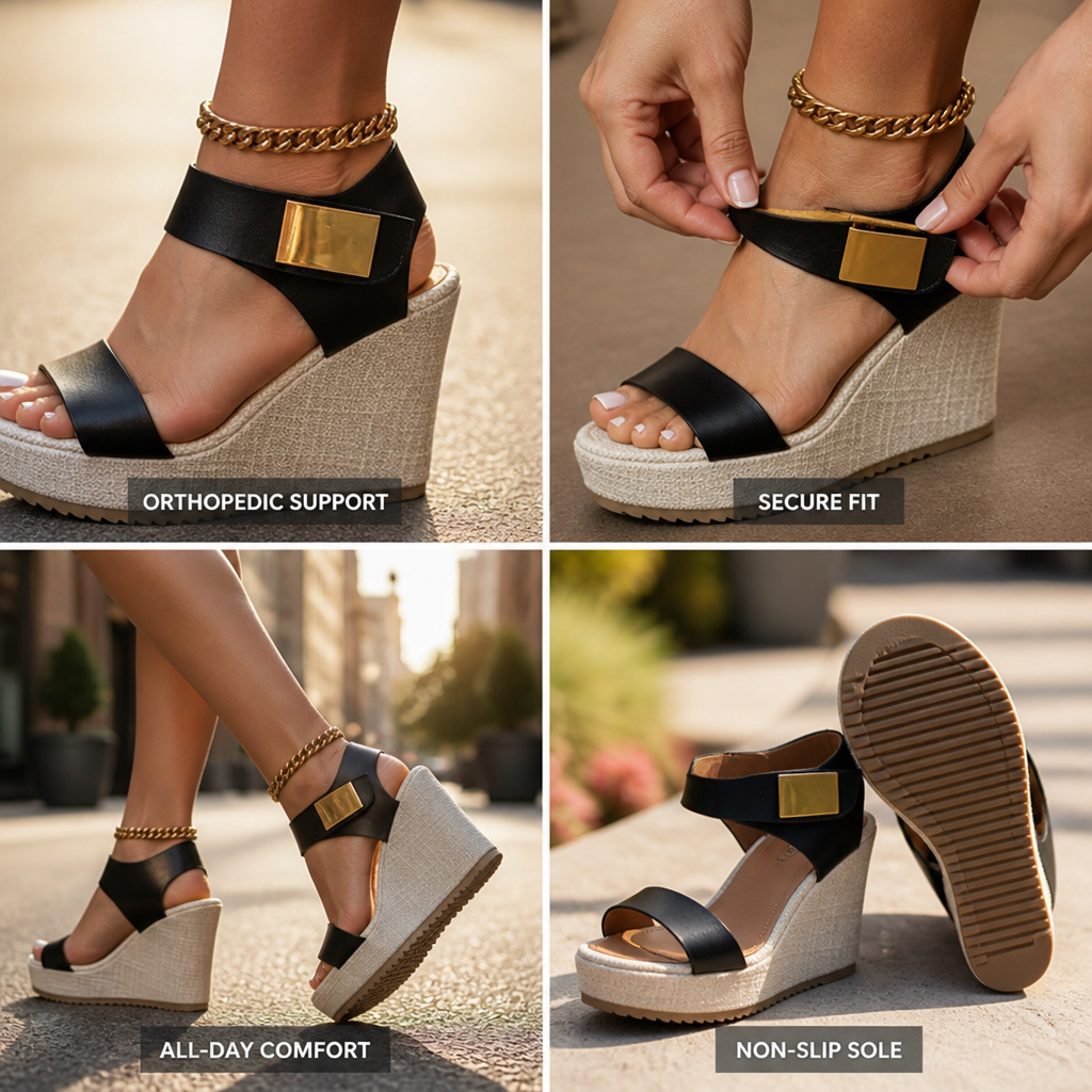Women's Orthopedic Wedge Sandals | Comfortable Arch Support Sandals
