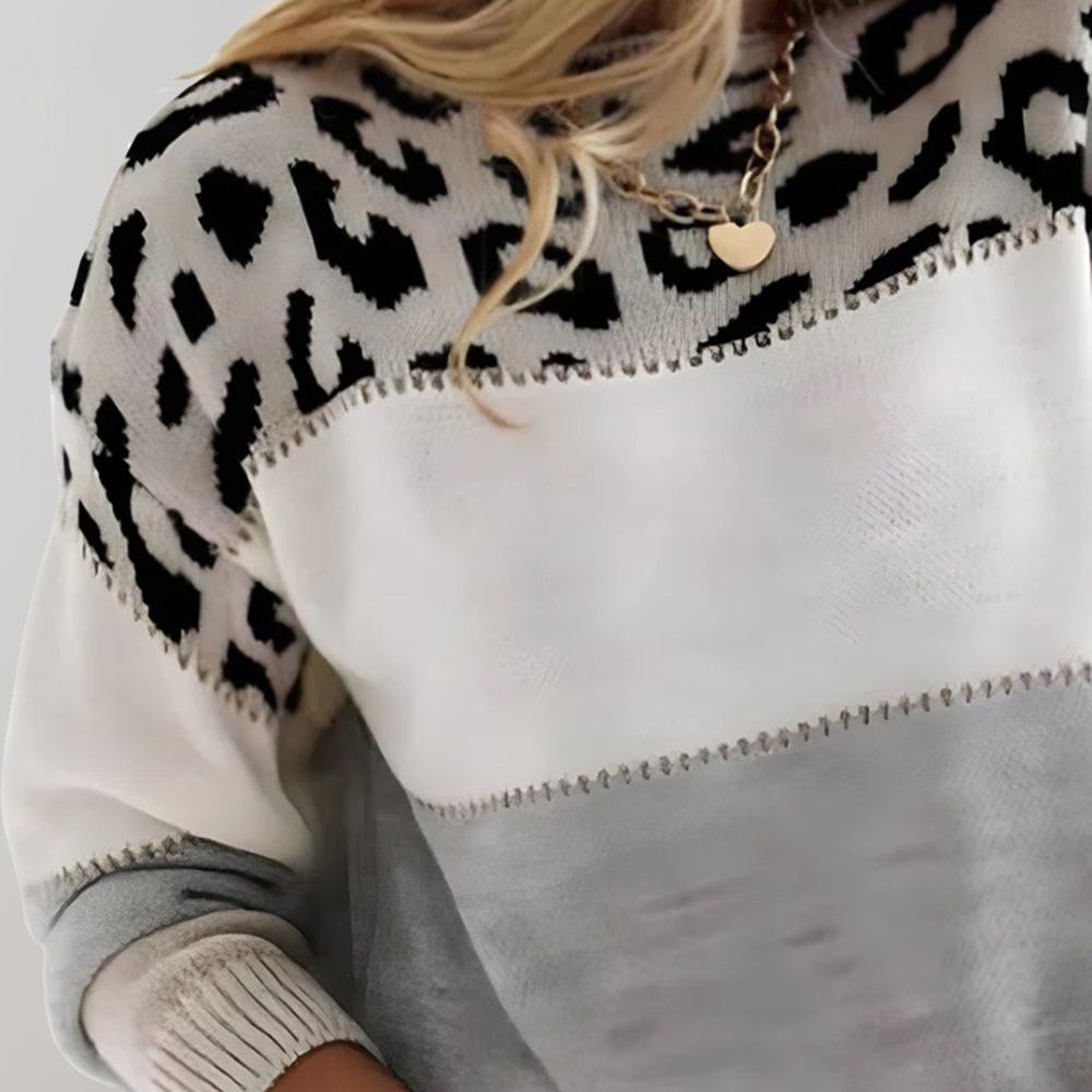 Women’s Leopard Print Sweater: Trendy Look with Casual Comfort