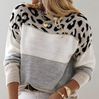 Women’s Leopard Print Sweater: Trendy Look with Casual Comfort