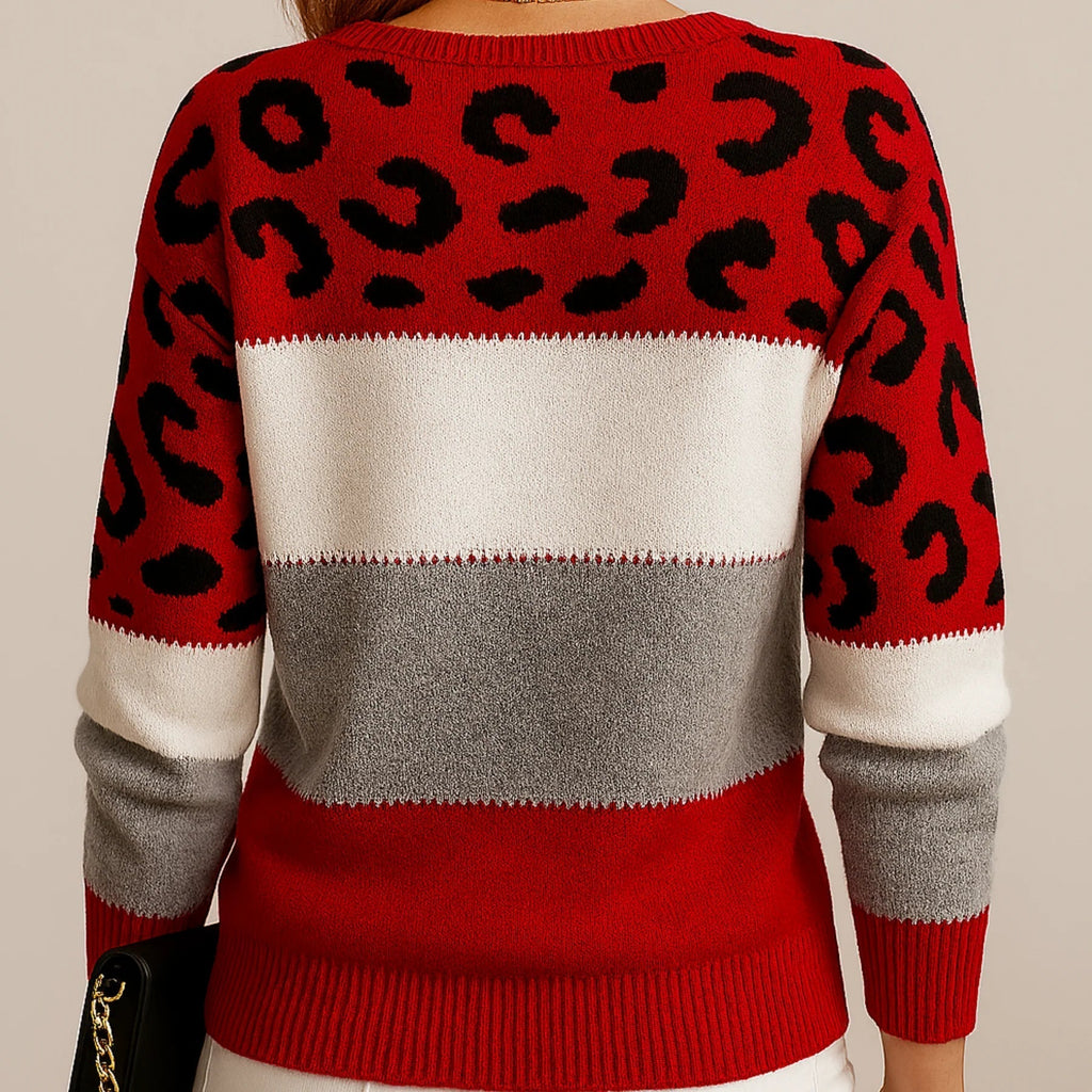 Women’s Leopard Print Sweater: Trendy Look with Casual Comfort