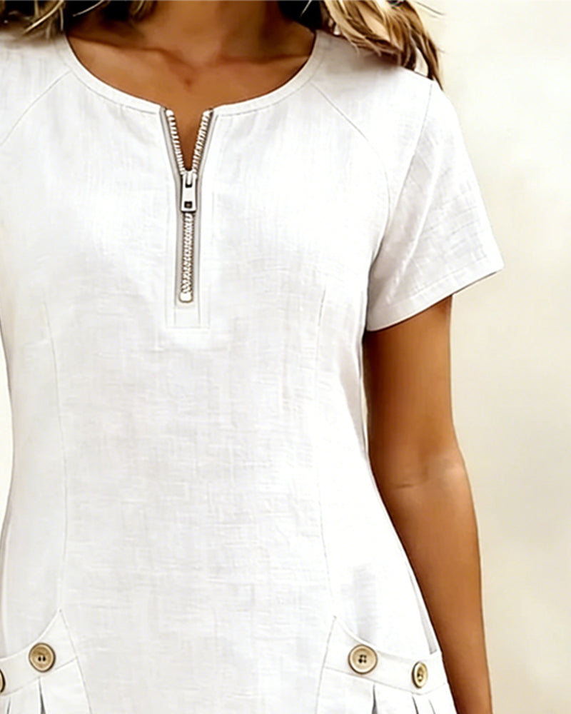 Lightweight Linen A Line Dress for Women | Vacation Dress