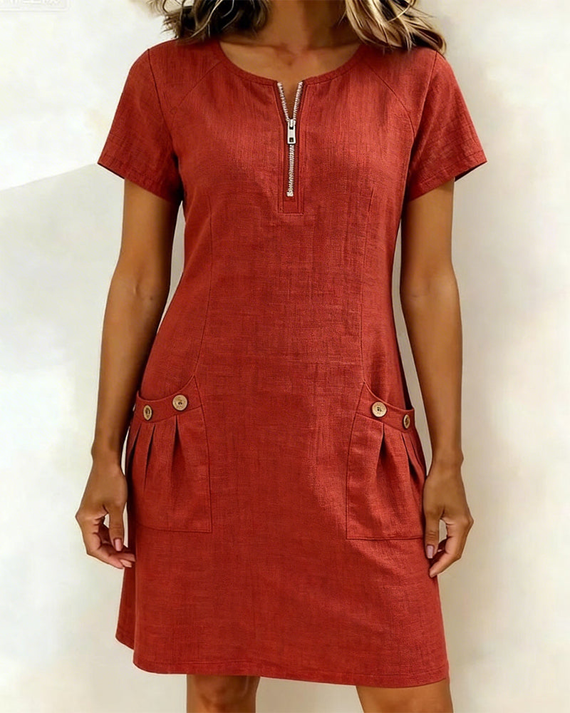 Lightweight Linen A Line Dress for Women | Vacation Dress