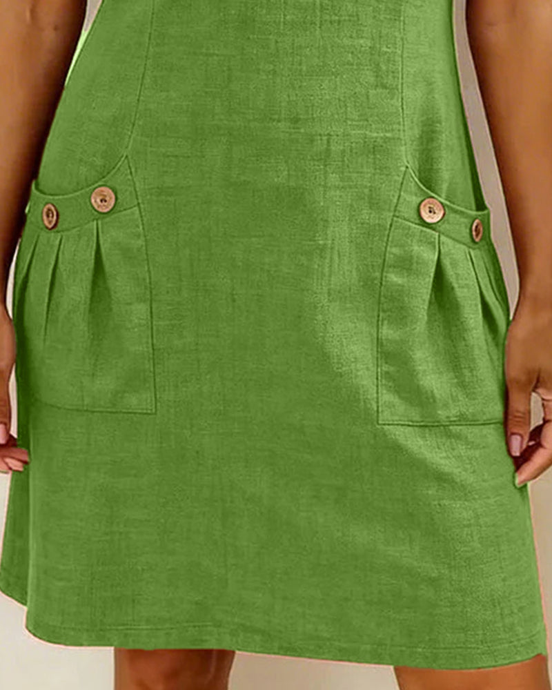 Lightweight Linen A Line Dress for Women | Vacation Dress