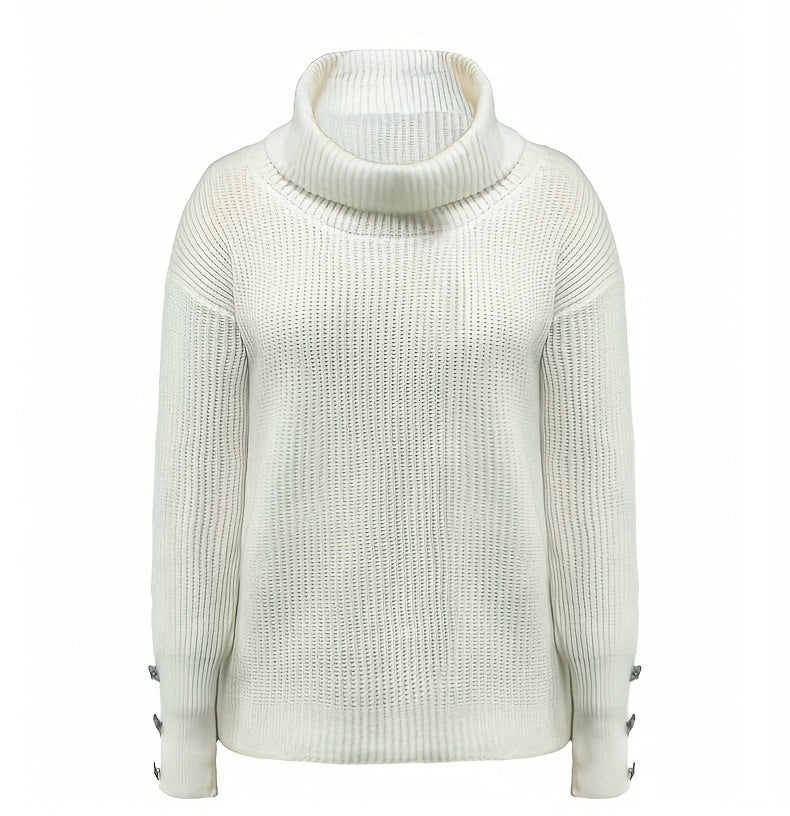 Lässiger, vielseitiger Damen-Rollkragenpullover für Herbst und Winter
