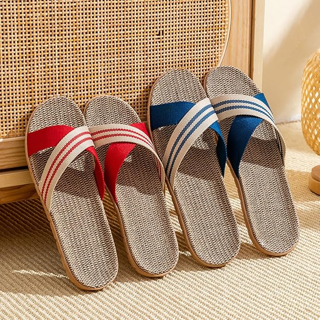 Bequeme Sandalen für Damen mit roten Kreuzriemen | Lässige Sandalen