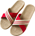 Bequeme Sandalen für Damen mit roten Kreuzriemen | Lässige Sandalen