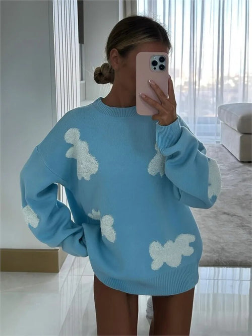 Cozy Winter Knit Sweater in Warm Material | Perfect for Cold Winter Days - Blue