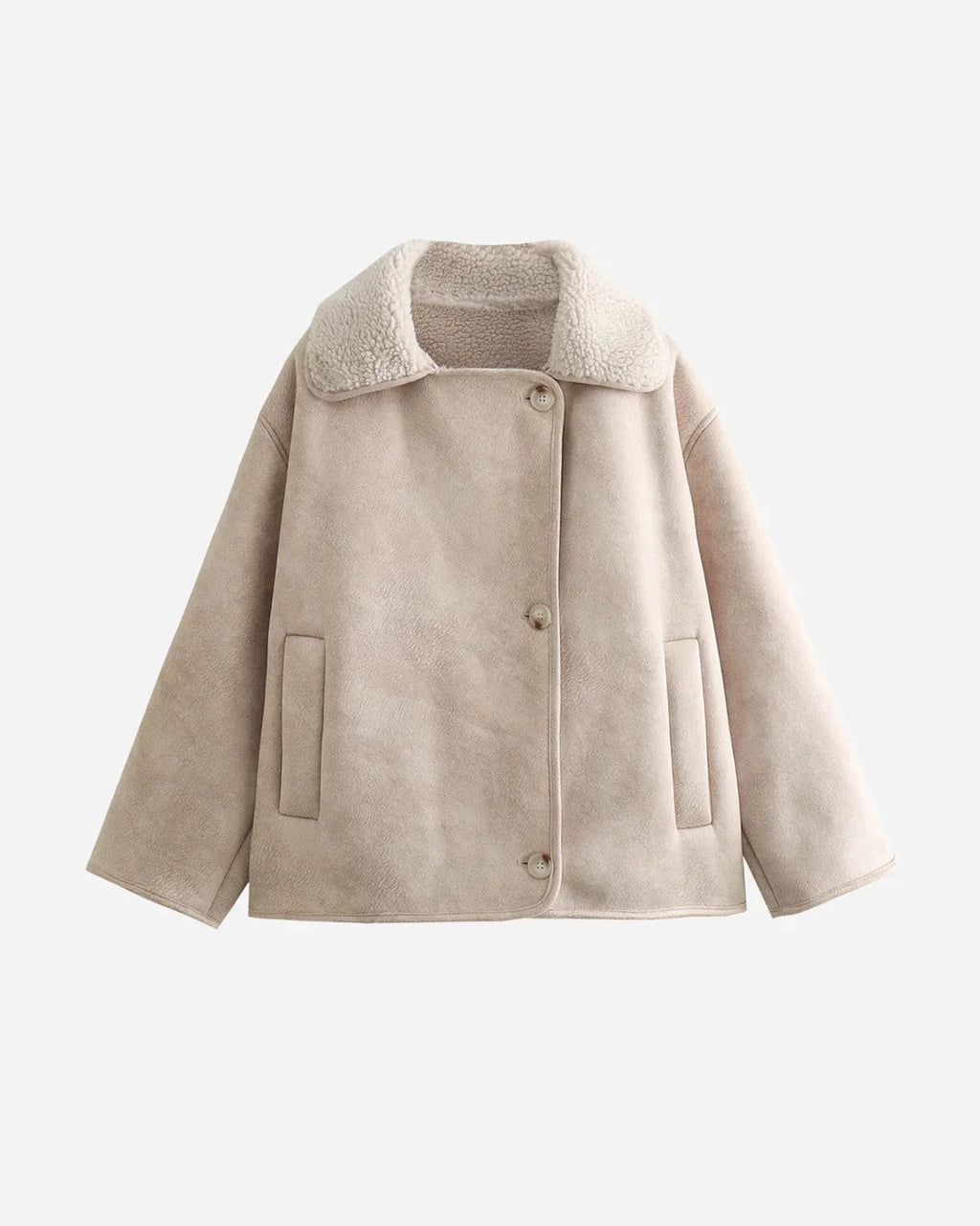 Zweireihige Wildlederjacke mit steigendem Revers für Damen