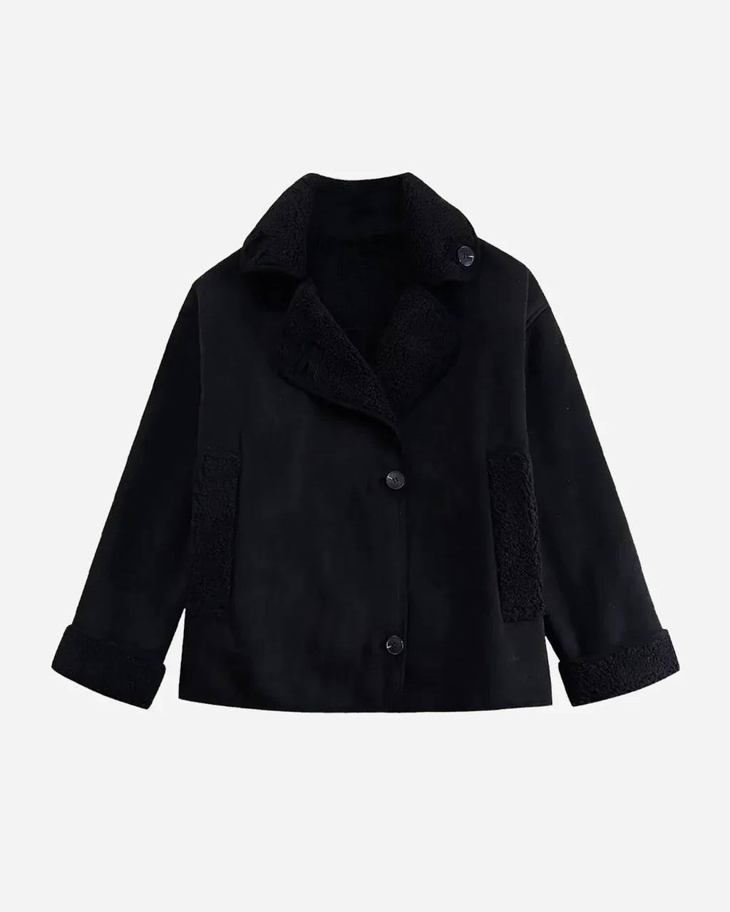 Zweireihige Wildlederjacke mit steigendem Revers für Damen
