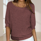 Long-Sleeve Knit Sweater | Perfect for Autumn - Brown