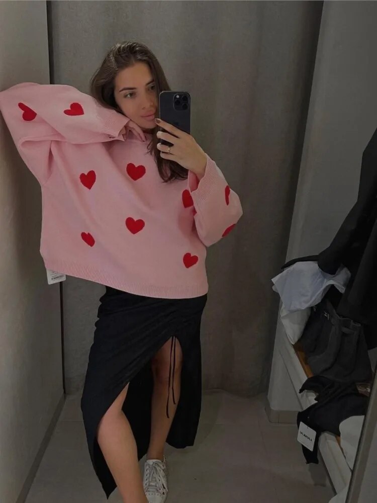 Cozy Winter Knit Sweater in Warm Material | Perfect for Cold Winter Days - Pink