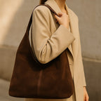 Damen-Schultertasche aus Wildleder im Vintage-Stil