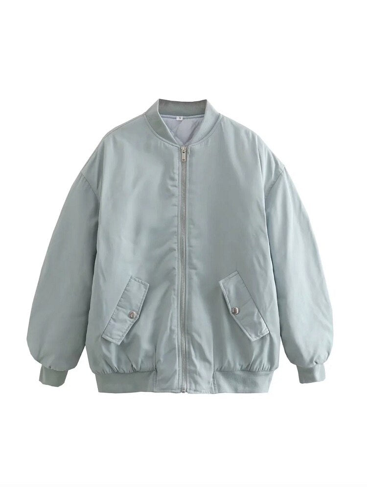 Oversized-Bomberjacke für Damen im Freizeitstil