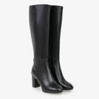 Kniehohe Damenstiefel mit Blockabsatz und seitlichem Reißverschluss