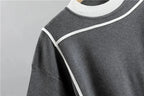 Damen-Loungewear in Color-Block-Optik mit Stehkragen und zulaufender Hose