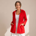 Damen-Cardigan mit Kapuze, Knopfleiste und lockerer Passform