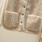 Women's Teddy Fleece Gilet with Patch Pockets – Sleeveless Popper Front Borg Waistcoat